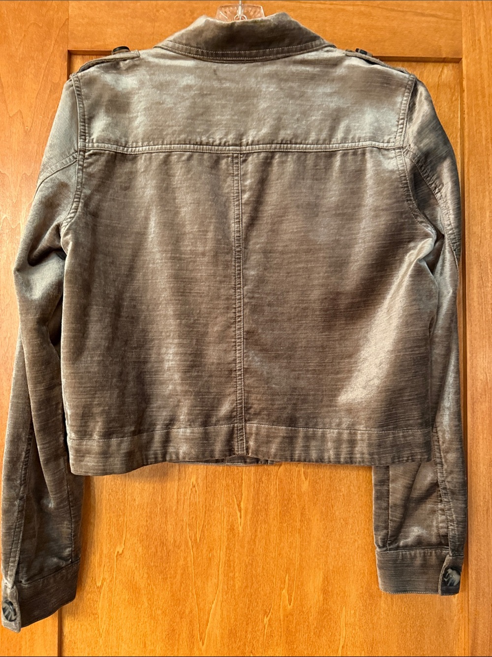 CAbi Velvet Utility Jacket in Silvery Gray - Picture 4 of 9